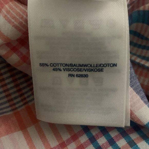 NWT LANDS' END GIRL'S COLD SHOULDER TOP SALT WASHED PINK PLAID LARGE 10-12 - Picture 5 of 7